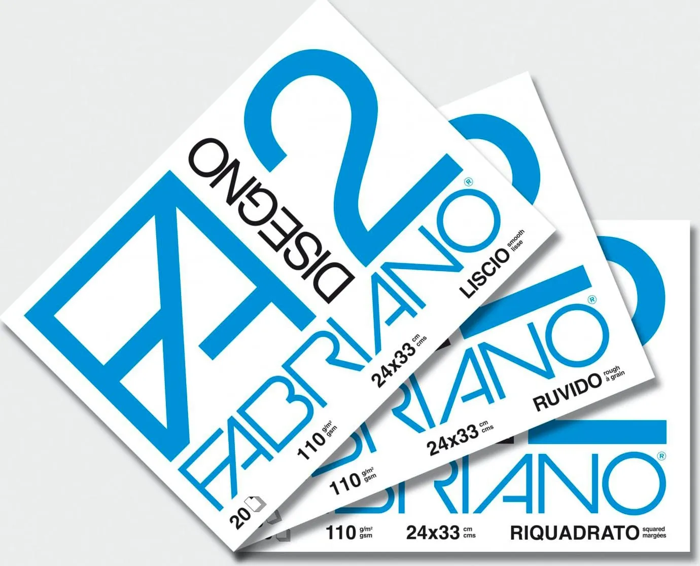 10 x Album Fabriano 24x33 Riquadrato